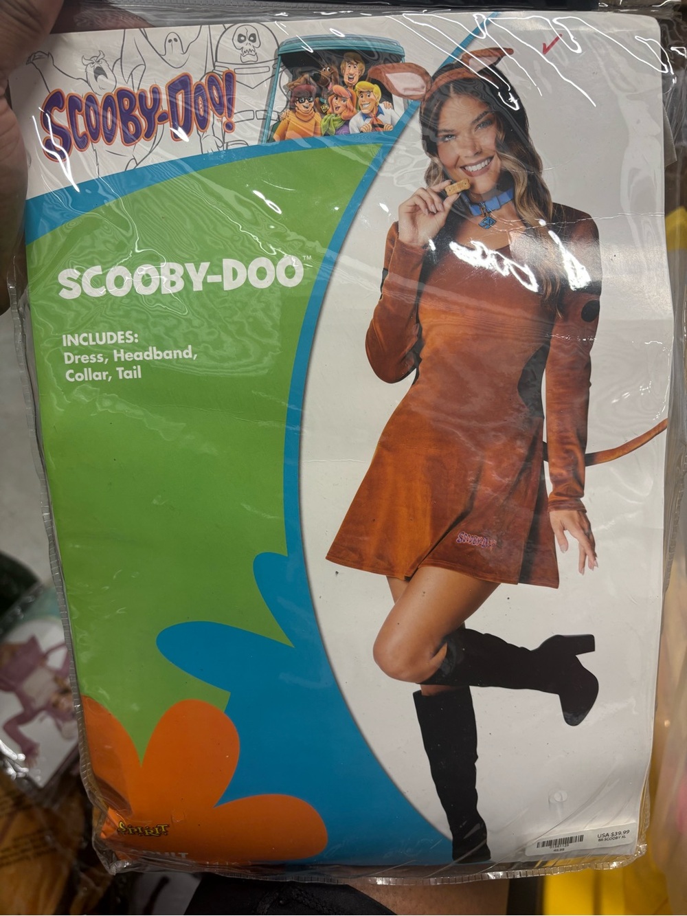Scooby-Doo Women's XL Costume Dress Headband Collar Tail